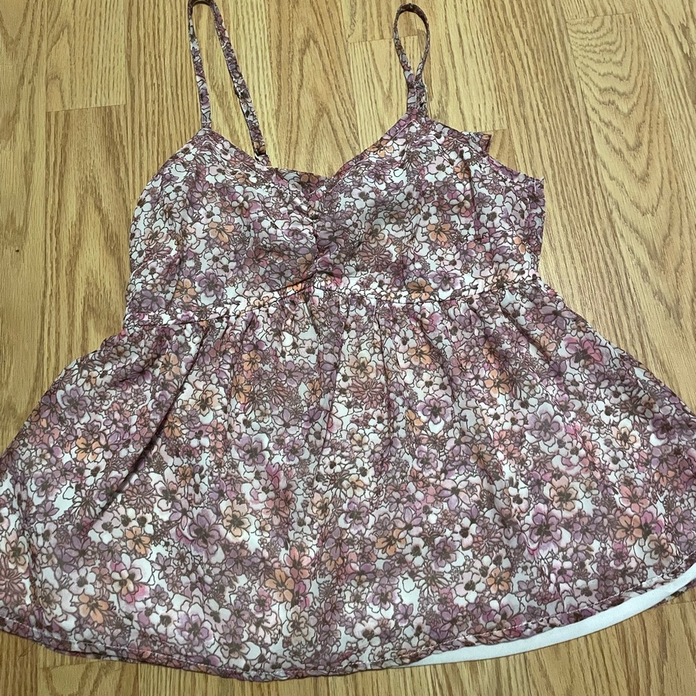 Juniors floral peplum top blouse